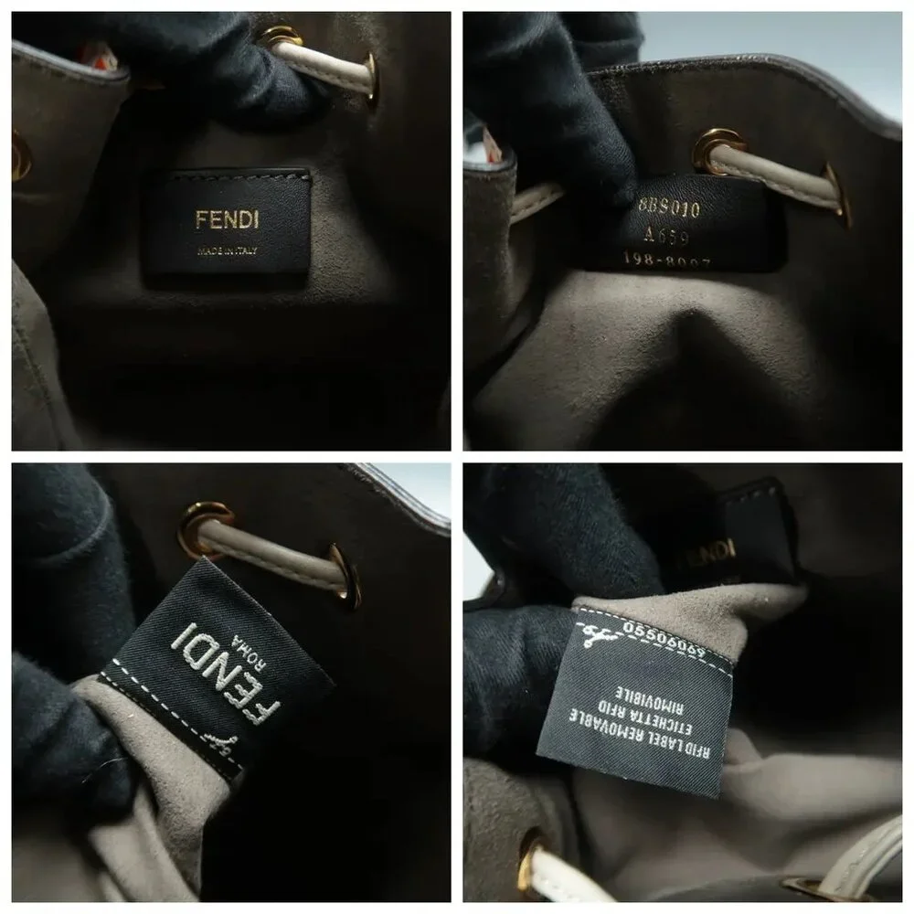 100% Authentic FENDI Mon Tresor Beige&Orange Leather Satchel 999-102424 - Picture 11 of 12